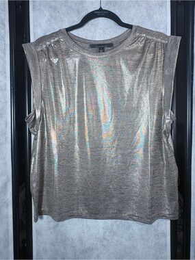 WHBM Metallic Gold Sleeveless Top large like new